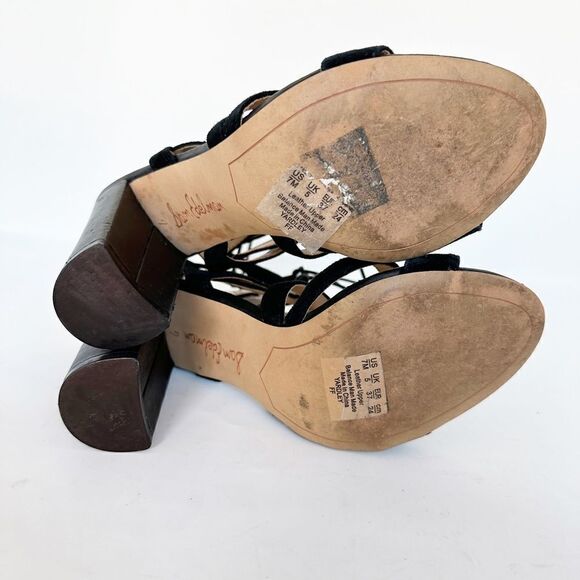 Sam Edelman Sandal Lace Up Caged Heels Black Yardley Size 7 - Picture 3 of 6
